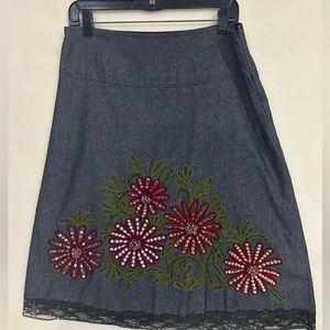 Gorgeous skirt with embroidery and beading